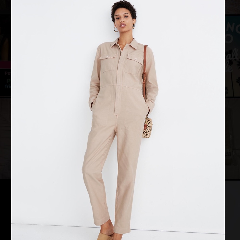 NWT Madewell Zip-Front Coverall Jumpsuit White